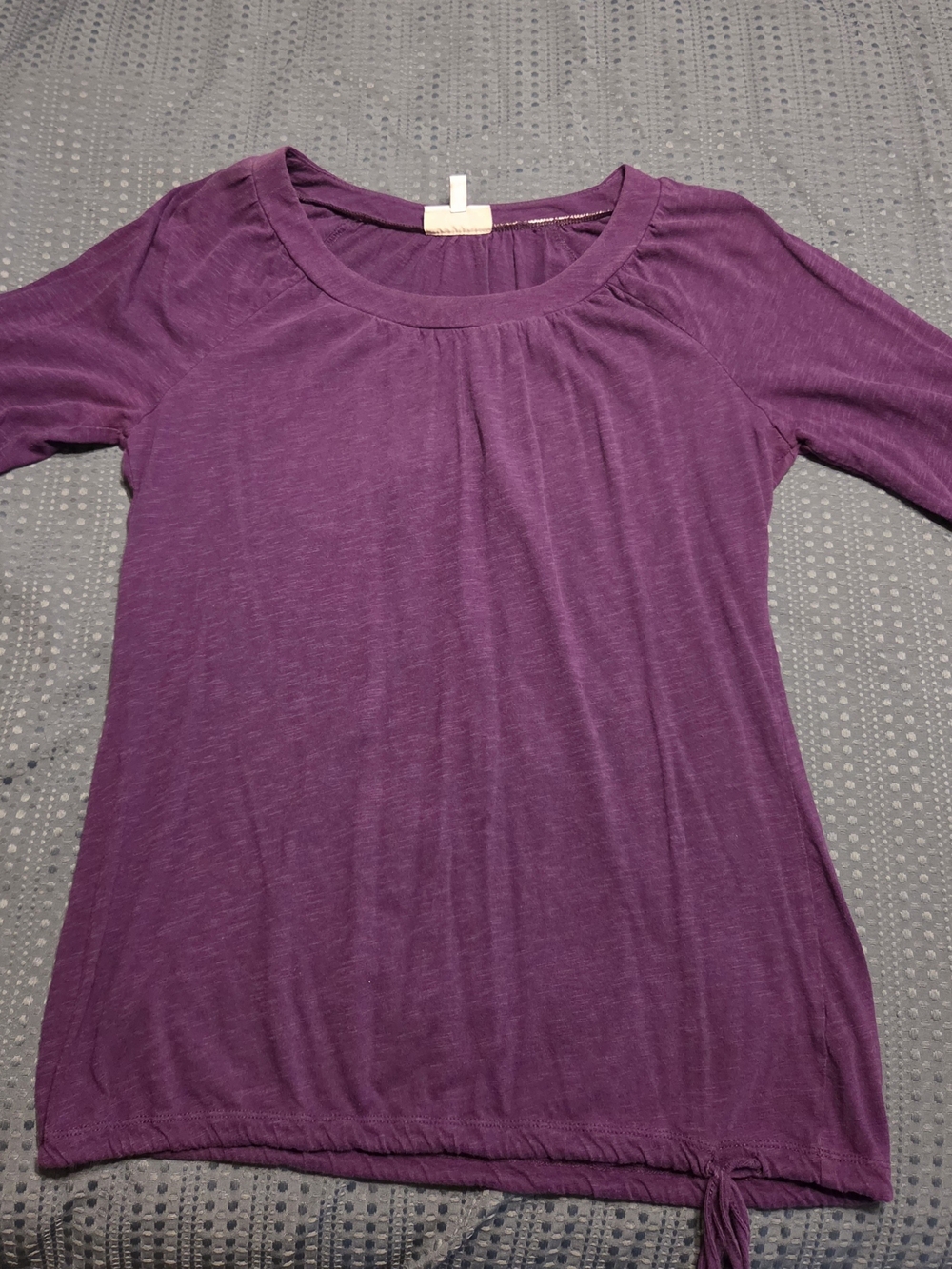 Fashion Bug Purple Scoop-Neck Short Sleeve Tie-Hem Top